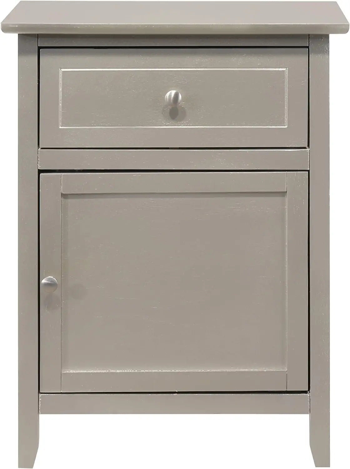 Glory Furniture 1 Drawer /1 Door Nightstand, Silver Champagne