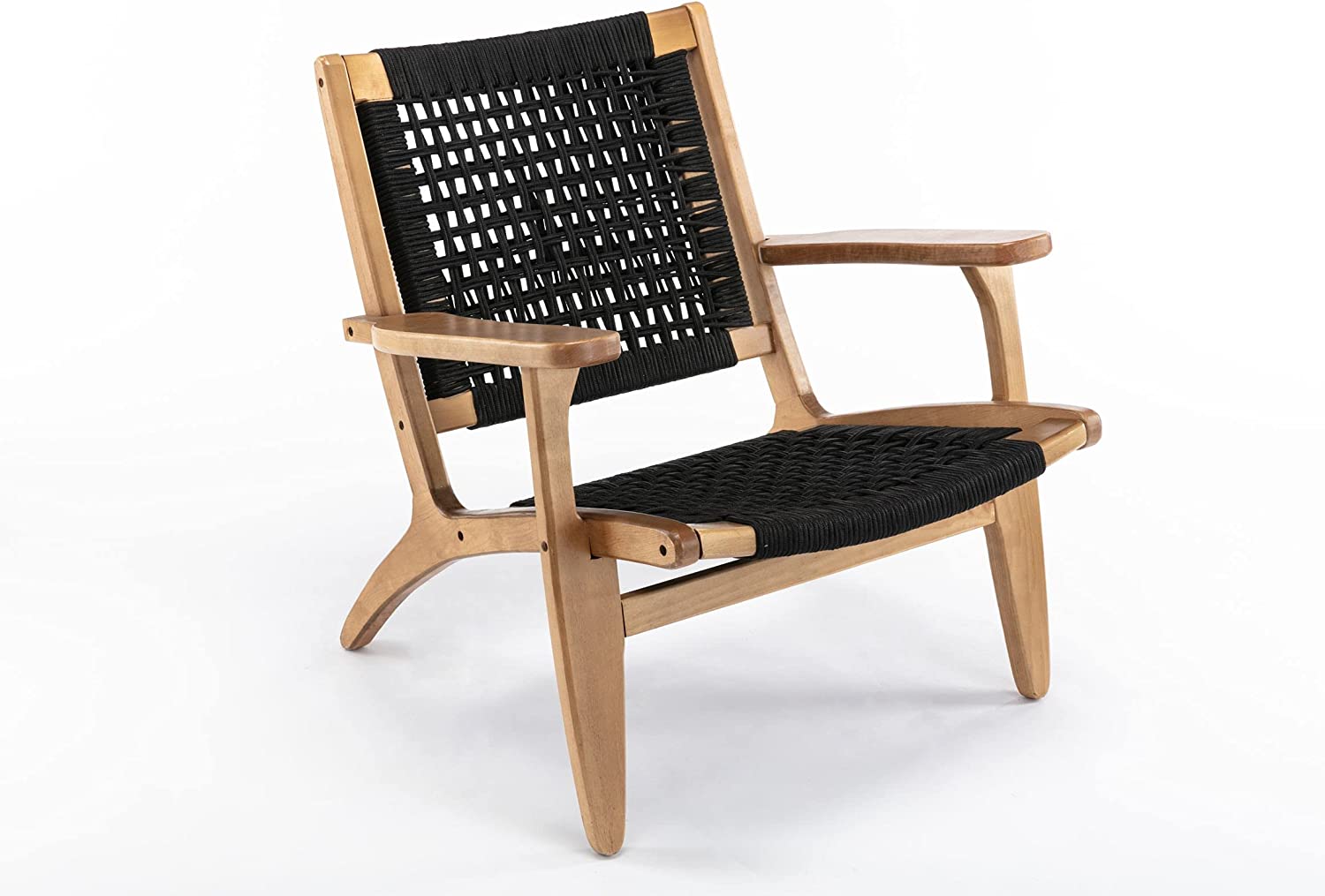 Boraam Harrison Woven Chair, Black &amp; Oak