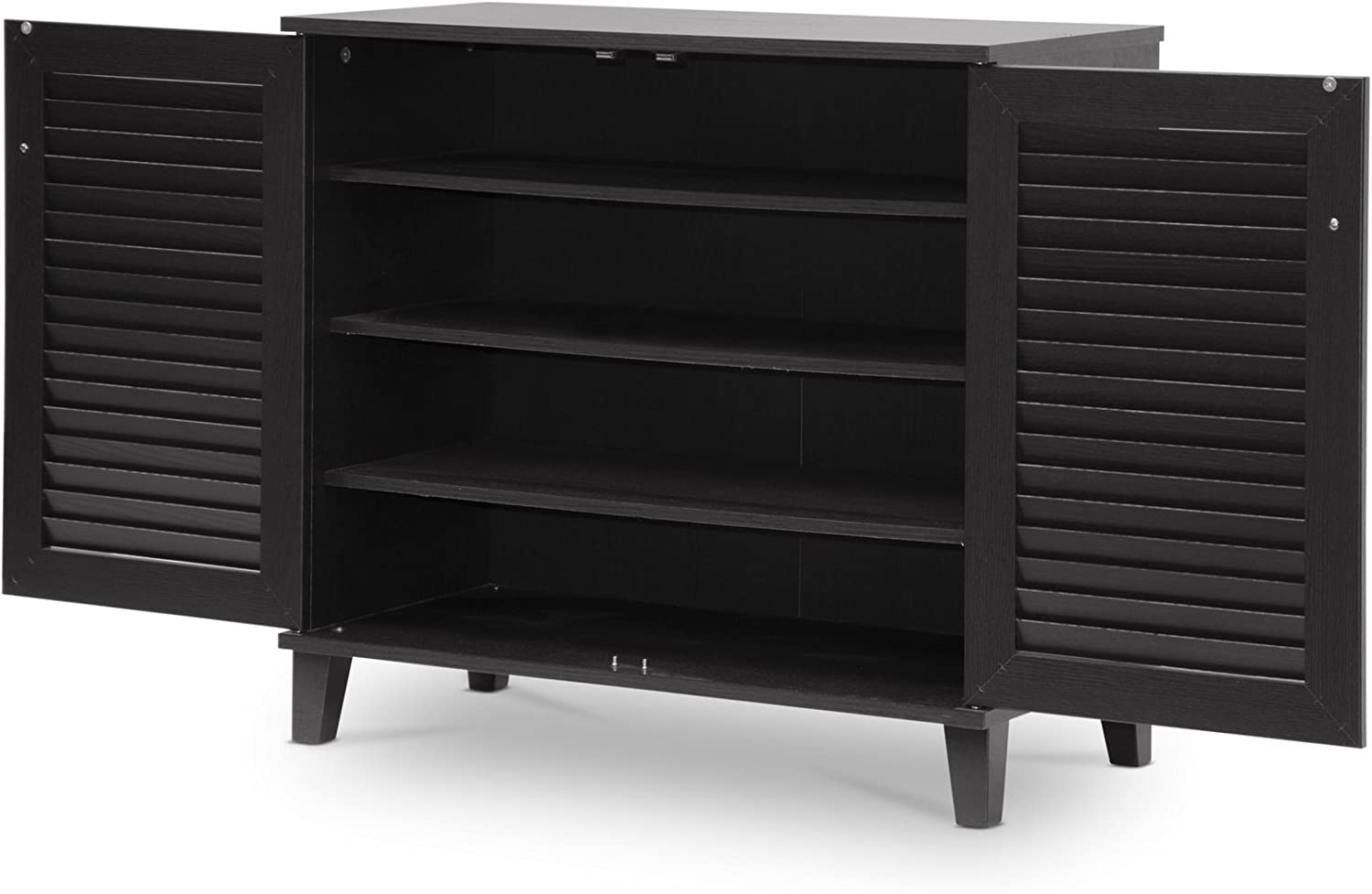 Baxton Studio FP-01LV-Espresso Studio Coolidge Shoe-Storage Cabinet, Espresso 14.5Lx29.625Wx27.5H