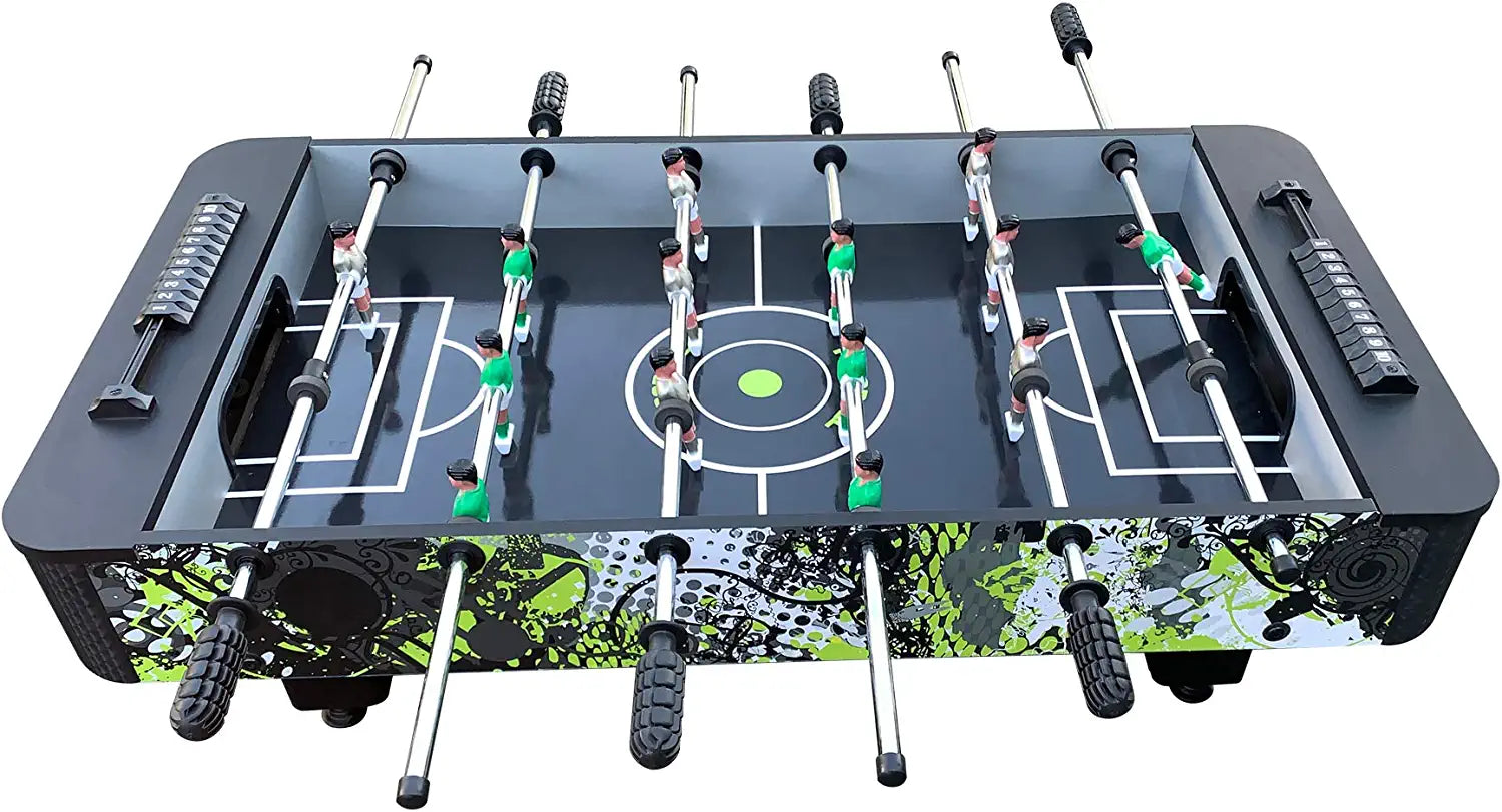 Hathaway Crossfire 38-in Tabletop Foosball Table with Mini Basketball Game, Perfect for Family Game &amp; Recreation Rooms, Black