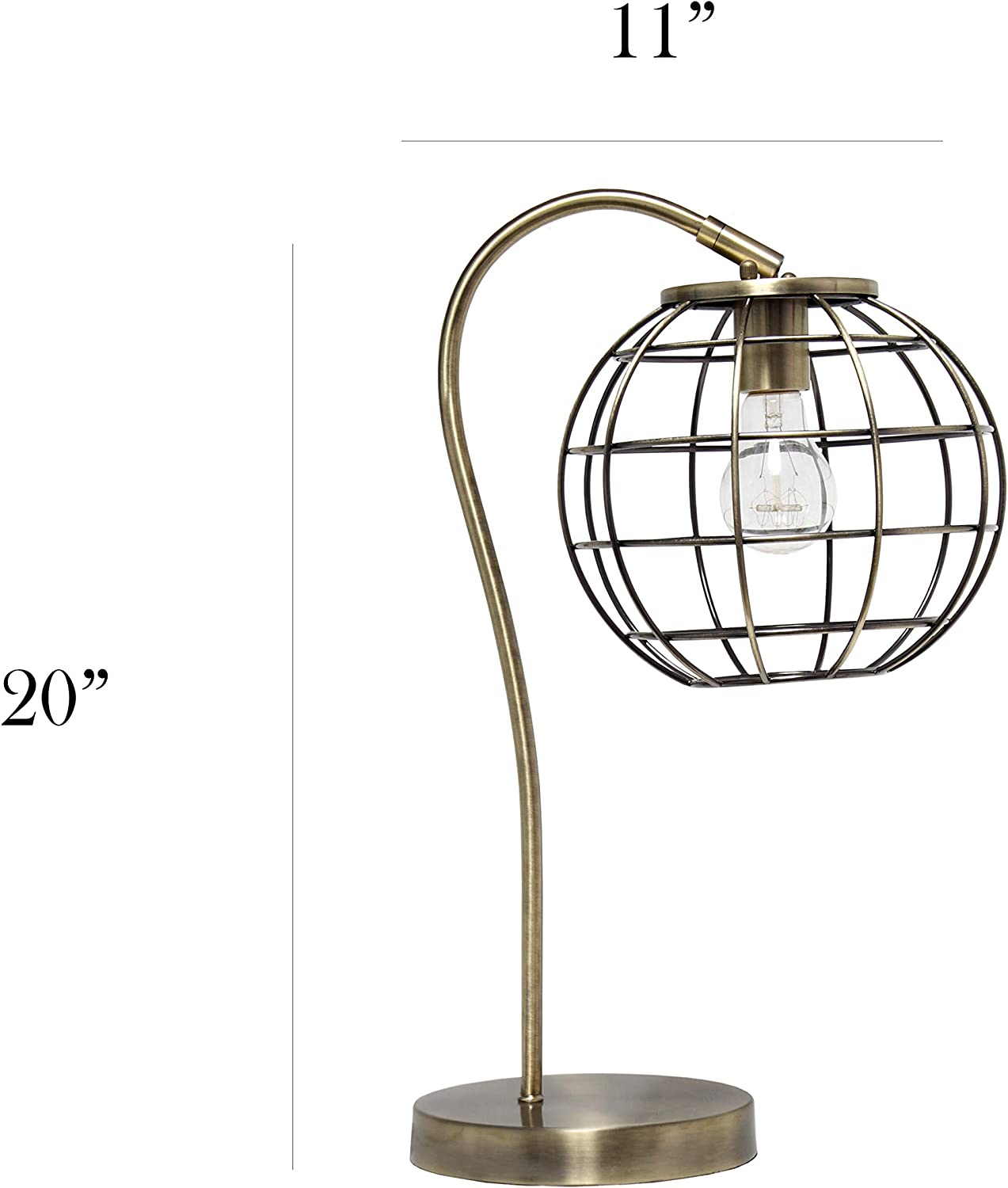 Elegant Designs LT2068-RGD Caged In Metal Table Desk Lamp, Rose Gold