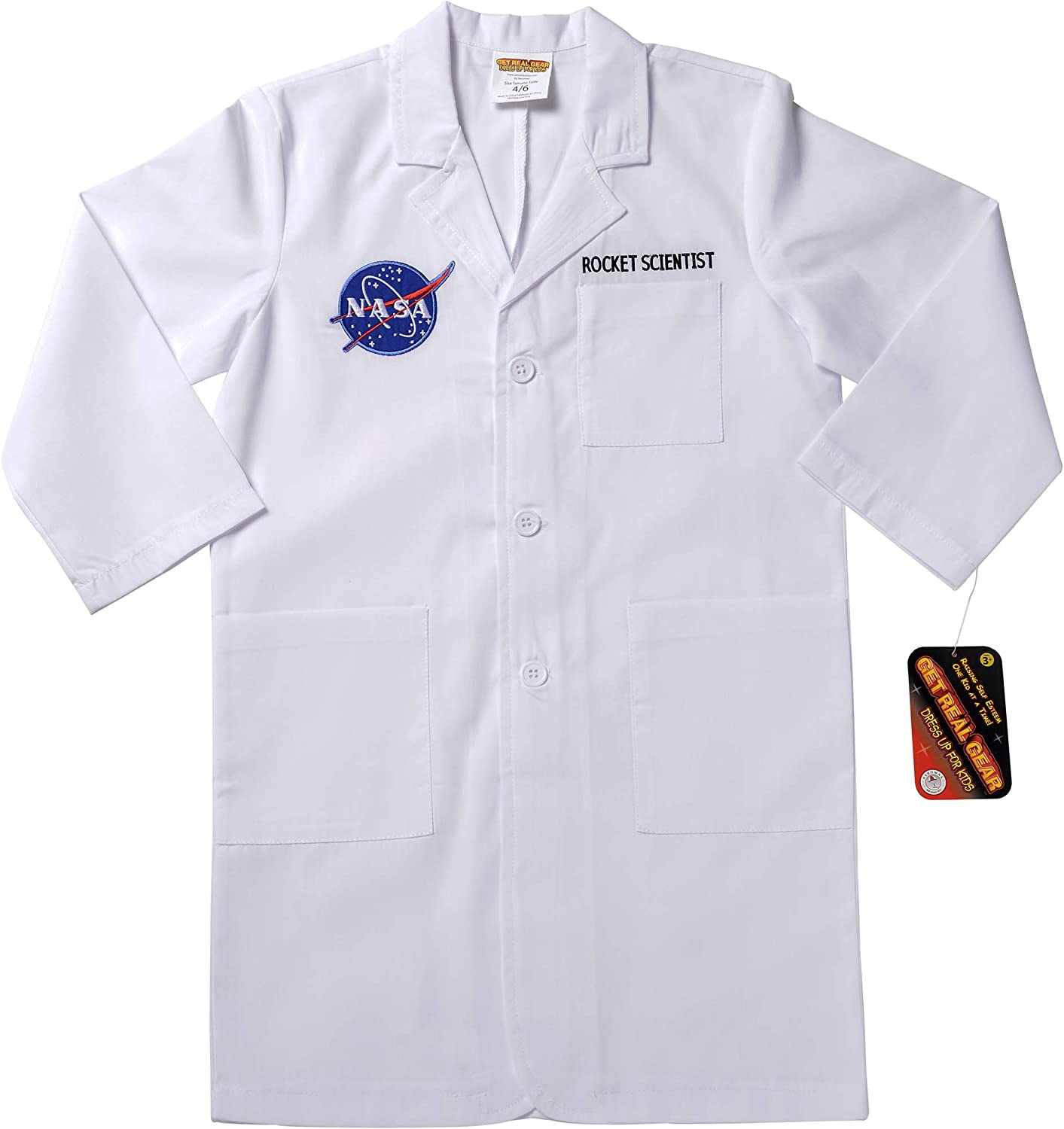 Aeromax Jr. NASA Rocket Scientist Lab Coat, White, size 6/8