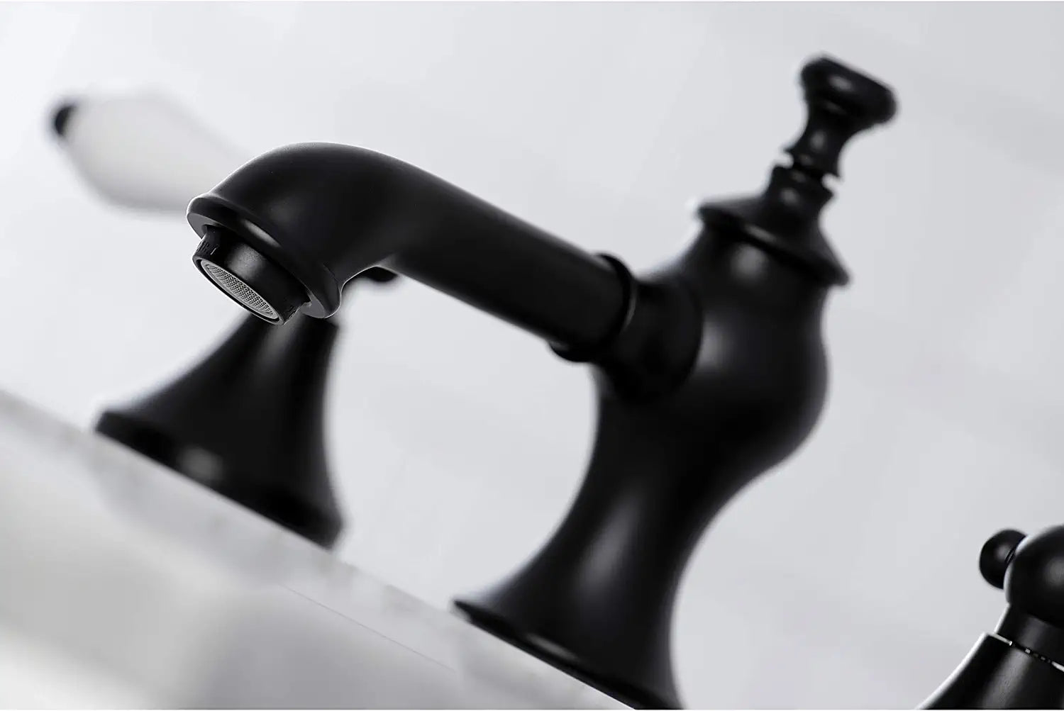 Kingston Brass KC7060PL Vintage Widespread Bathroom Faucet, Matte Black