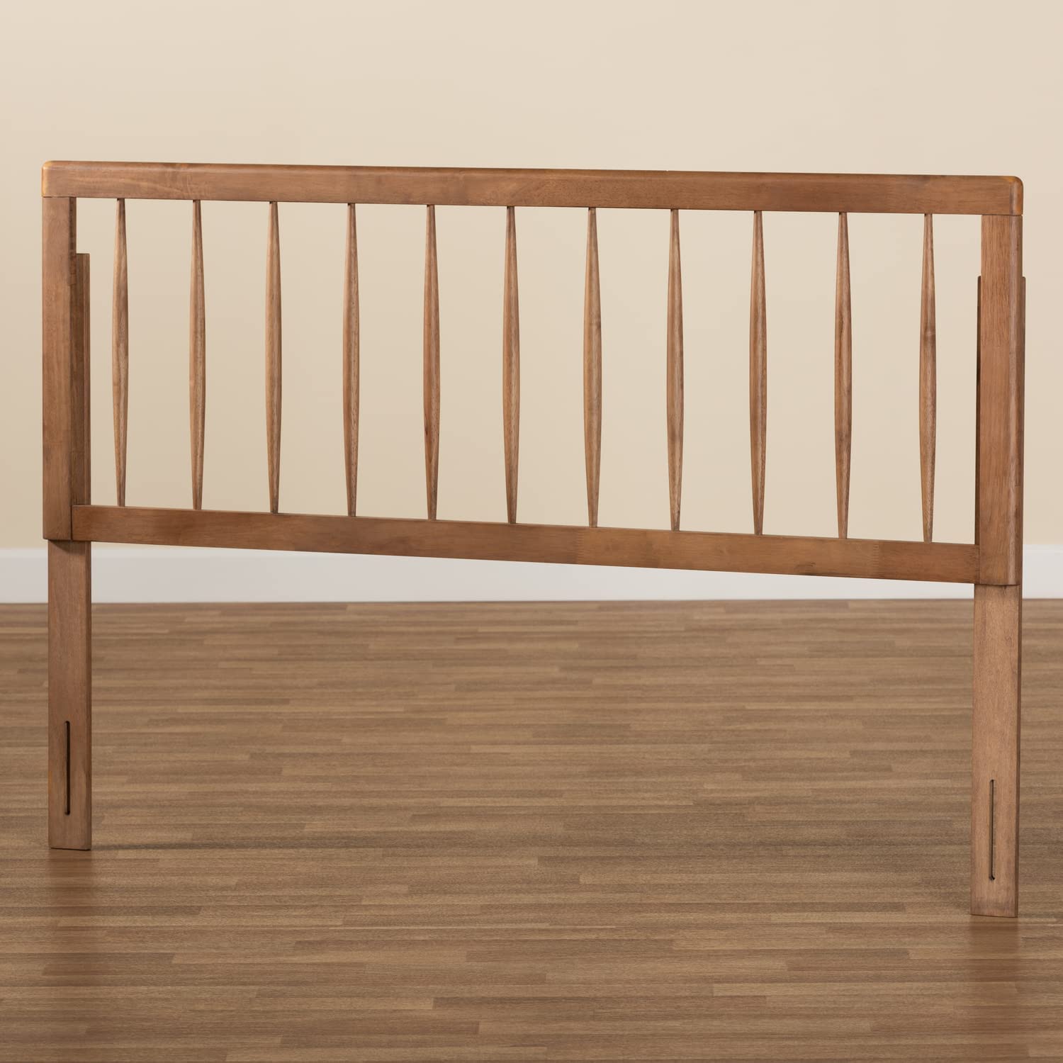 Baxton Studio Valin Modern and Contemporary Ash Walnut Finished Wood King Size Headboard