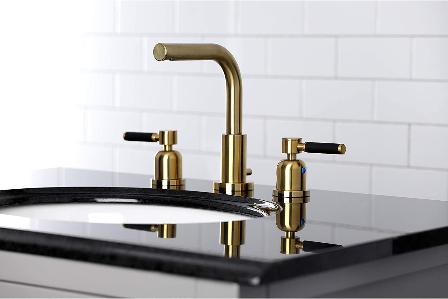 Kingston Brass FSC8953DKL Kaiser Widespread Bathroom Faucet, Brushed Brass