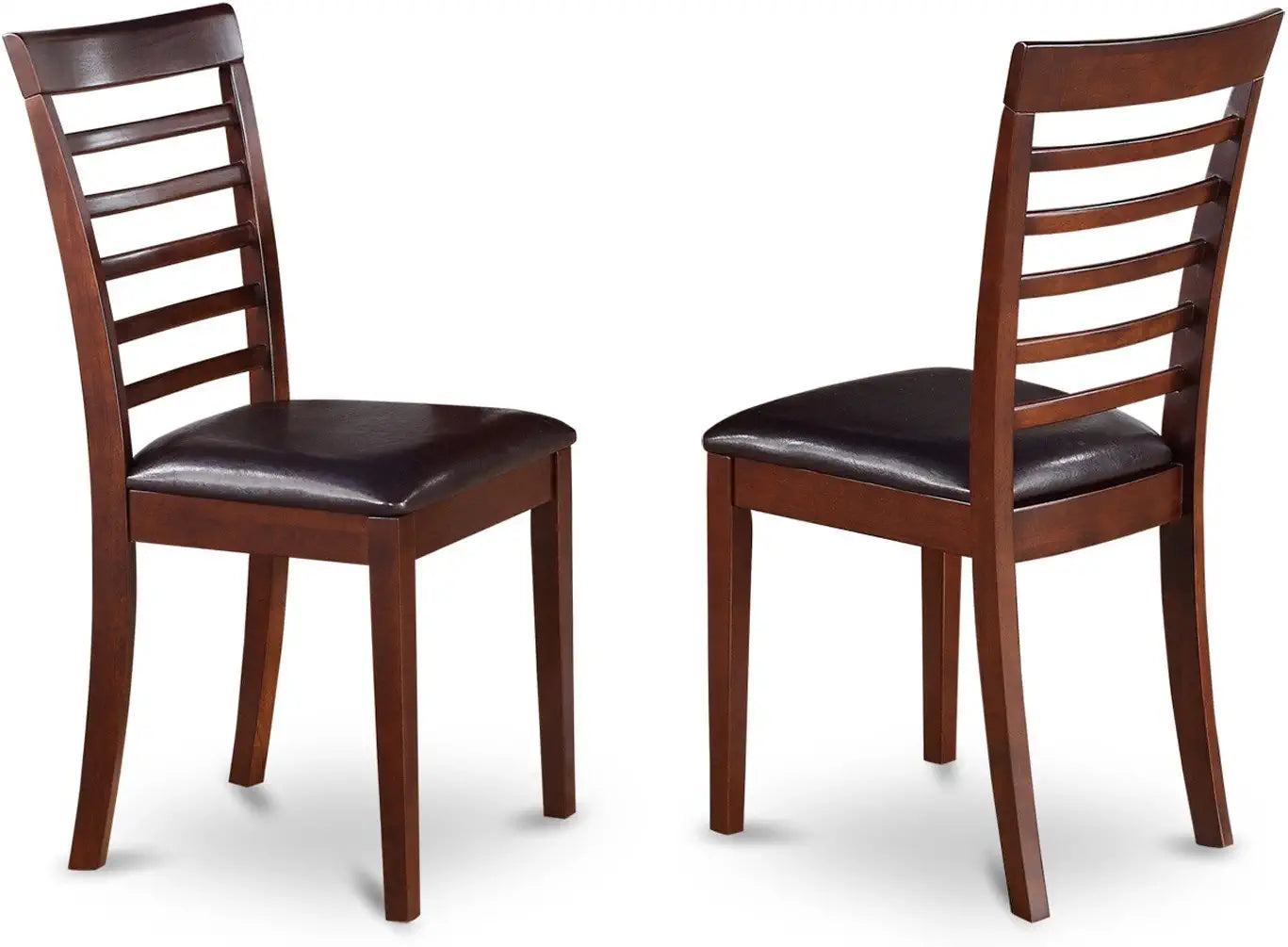 East West Furniture 5Pc Round 36 Inch Family Table And Four Wood Seat Chairs, 5, Mahogany