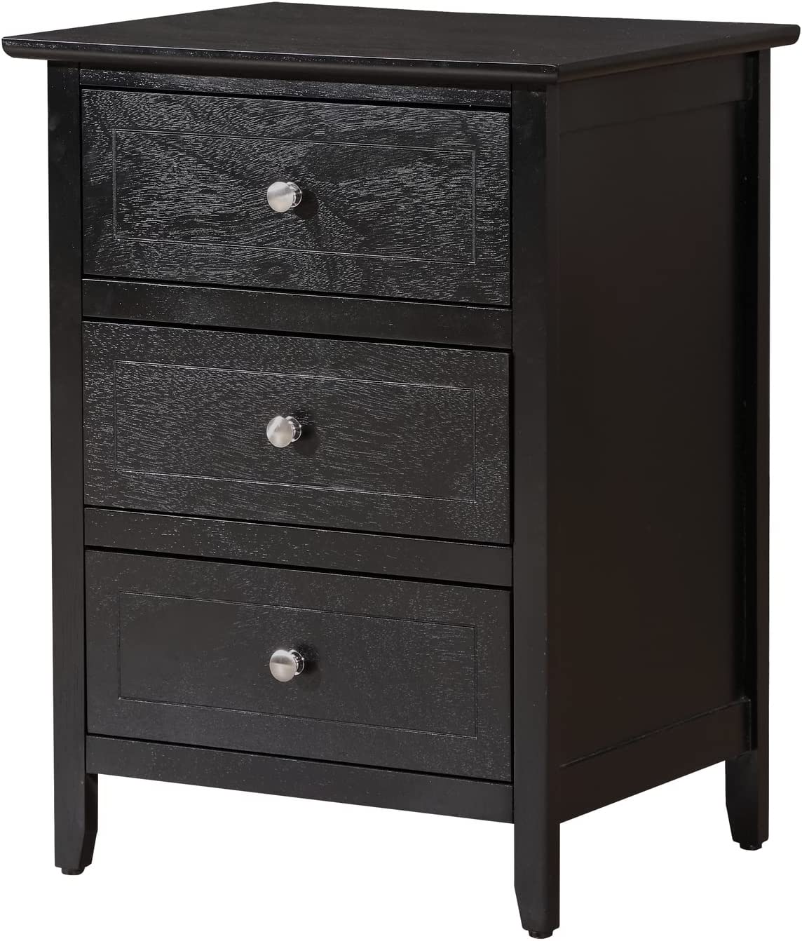 Glory Furniture 3 Drawer Nightstand, Black