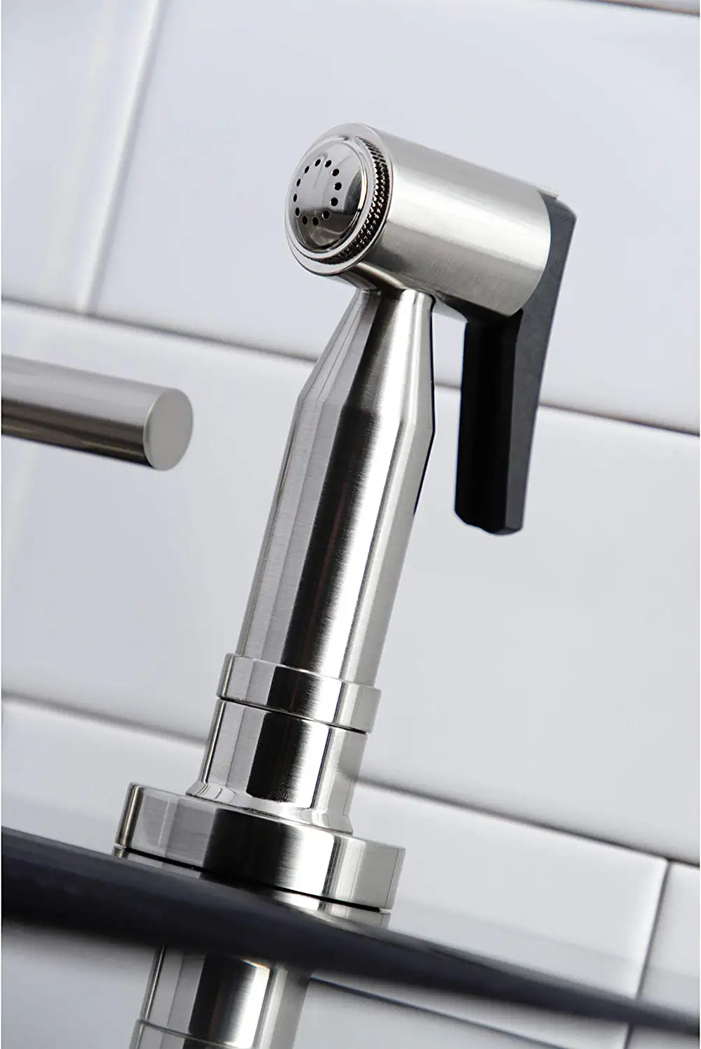 Kingston Brass KS8728CMLBS Manhattan Widespread Kitchen Faucet, Brushed Nickel