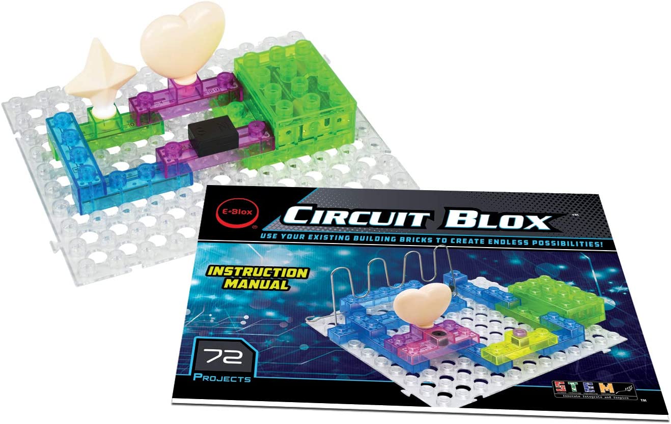 E-Blox Circuit Blox Builder - 72 Projects Circuit Board Building Blocks Toys Set for Kids Ages 8+ (CB-0163)
