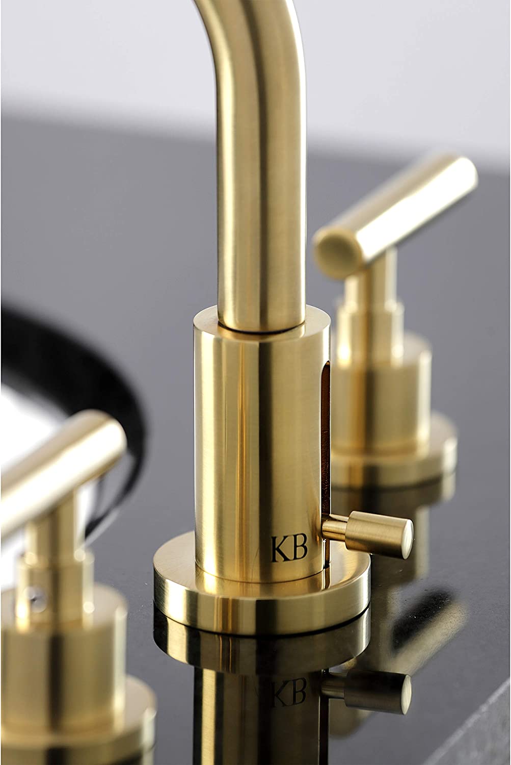 Kingston Brass FSC8953CML Manhattan Widespread Bathroom Faucet, Brushed Brass