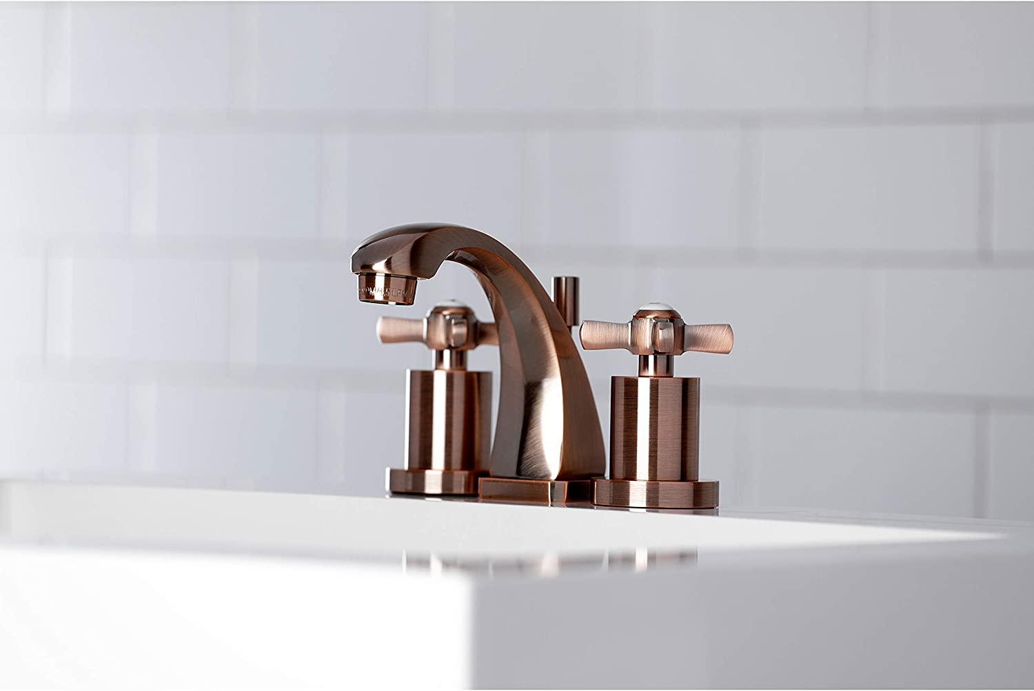 Kingston Brass KS494ZXAC Millennium Widespread Bathroom Faucet, Antique Copper