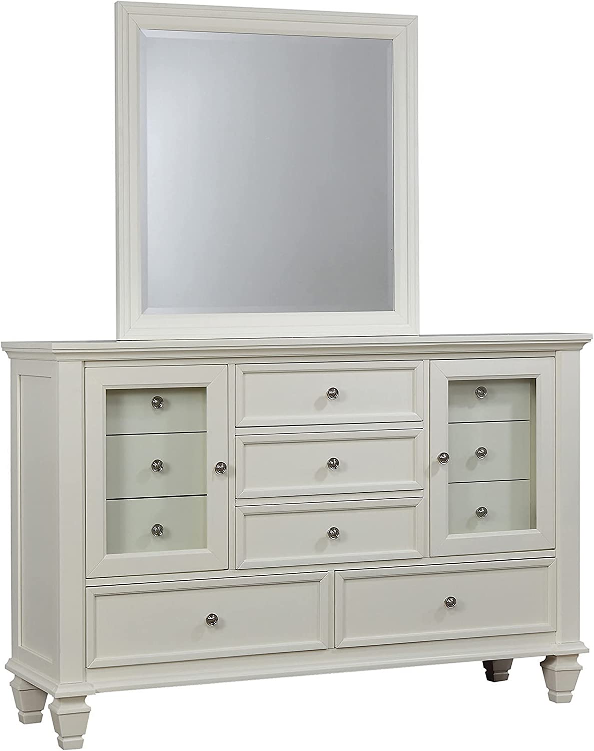 Coaster Home Furnishings Rectangular White Sandy Beach Vertical Dresser Mirror