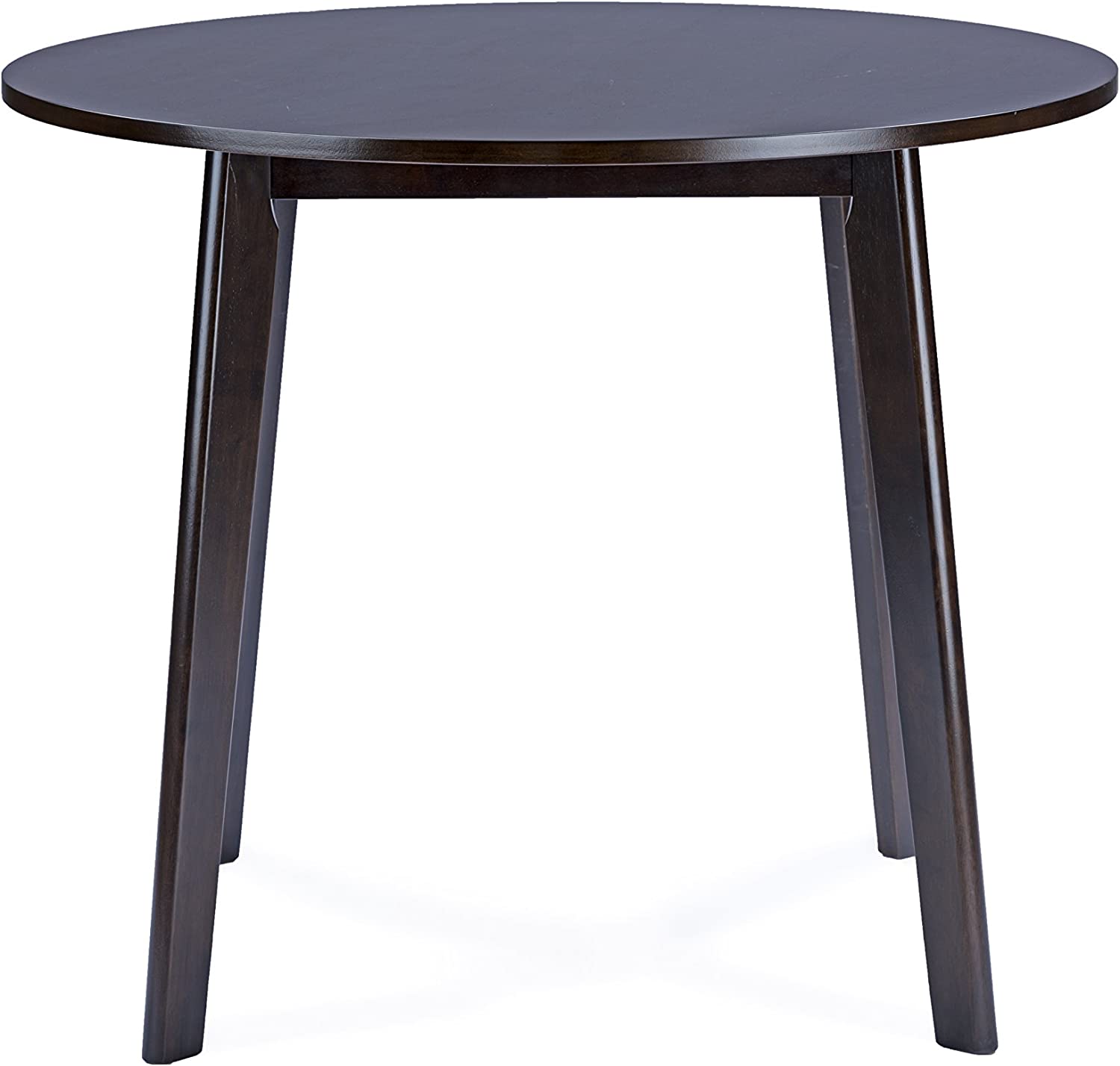 Baxton Studio Debbie Mid-Century Round Dining Table, Dark Brown