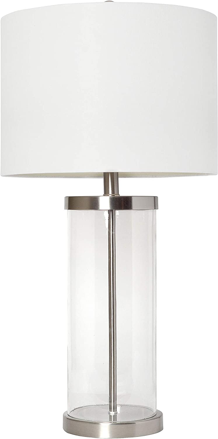 Elegant Designs LT3323-BSN Enclosed Glass Table Lamp, Brushed Nickel