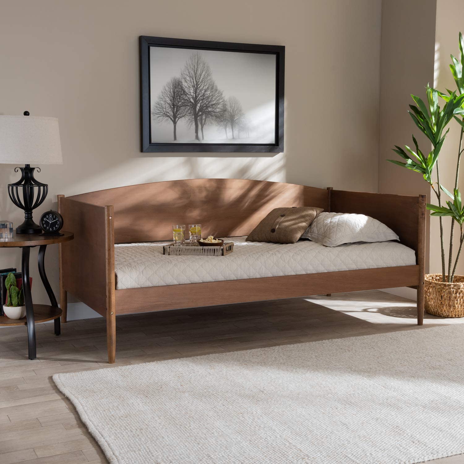 Baxton Studio Veles Ash Brown Finished Wood Daybed