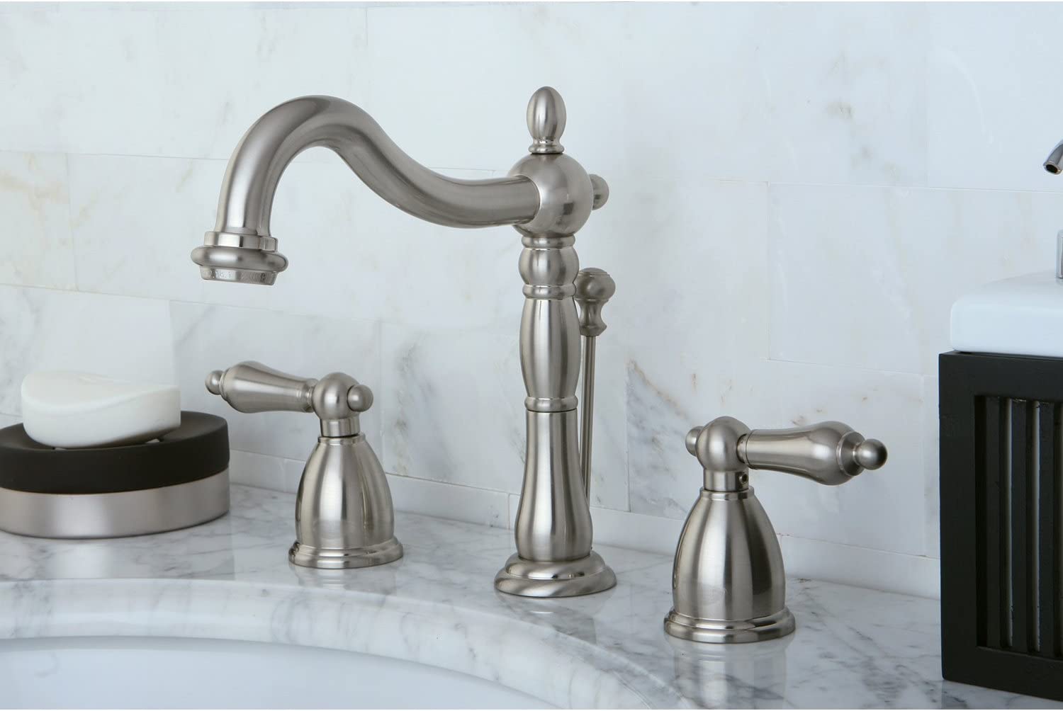 Kingston Brass KB1971AL Heritage Widespread Lavatory Faucet, Polished Chrome