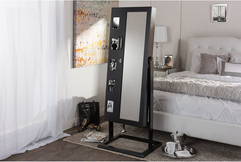 Baxton Studio Jewelry Armoire Cabinet, 17.32LX22.04WX59.8H, Black