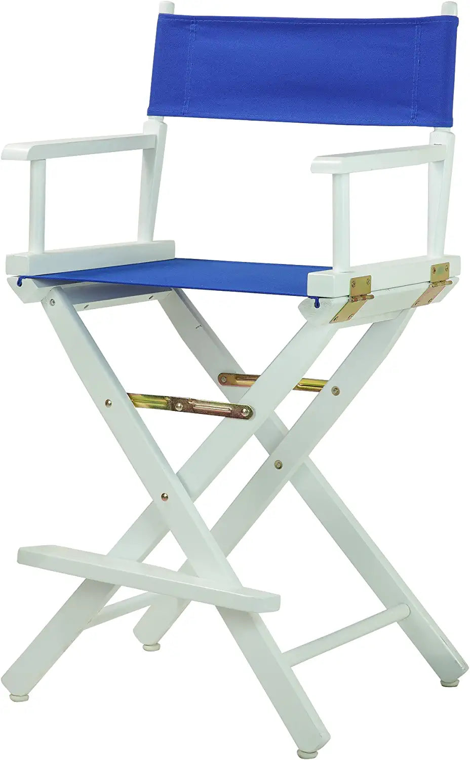 Casual Home 24&#34; Director&#39;s Chair White Frame with Royal Blue Canvas, Counter Height