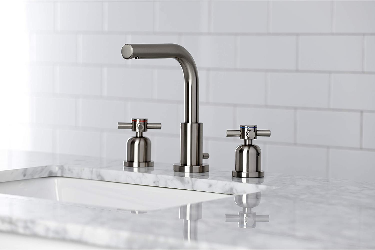 Kingston Brass FSC8958DX Concord Widespread Bathroom Faucet, Brushed Nickel