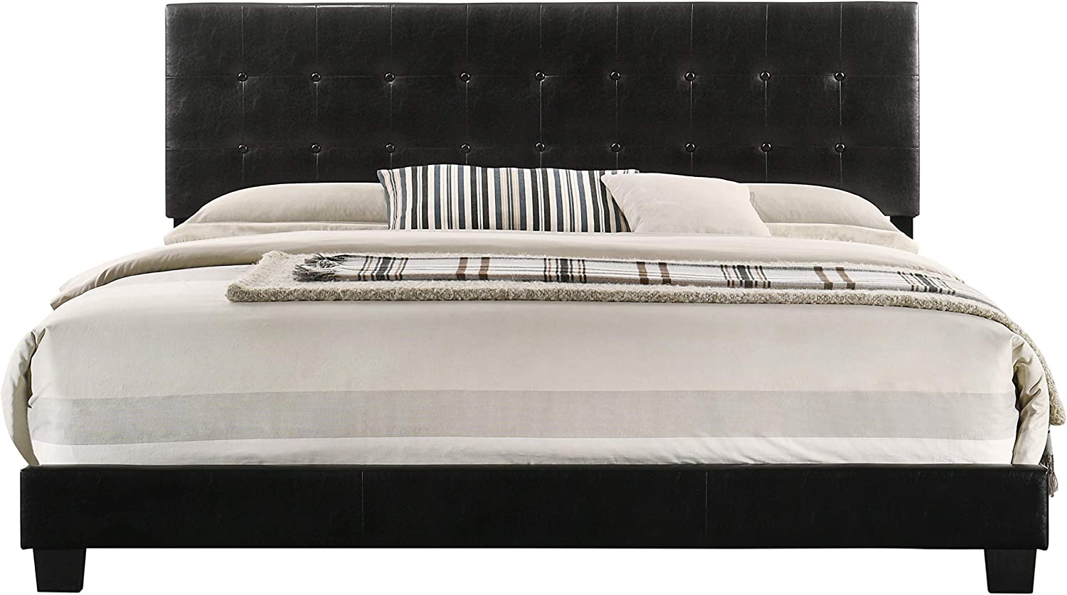 Glory Furniture Caldwell King, Black Upholstered bed,