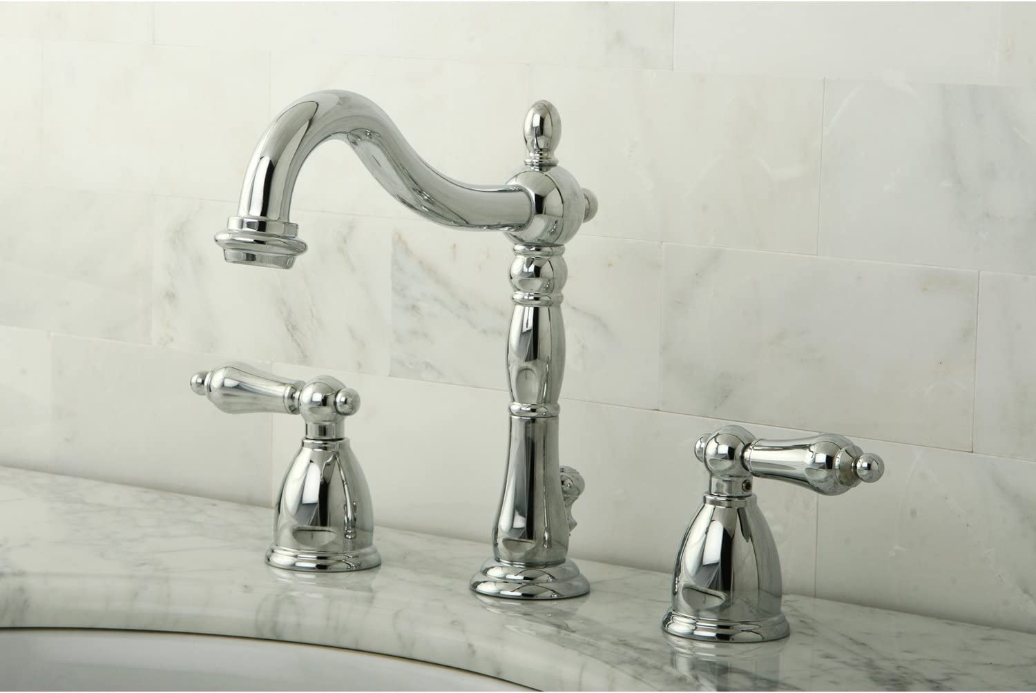 Kingston Brass KB1971AL Heritage Widespread Lavatory Faucet, Polished Chrome