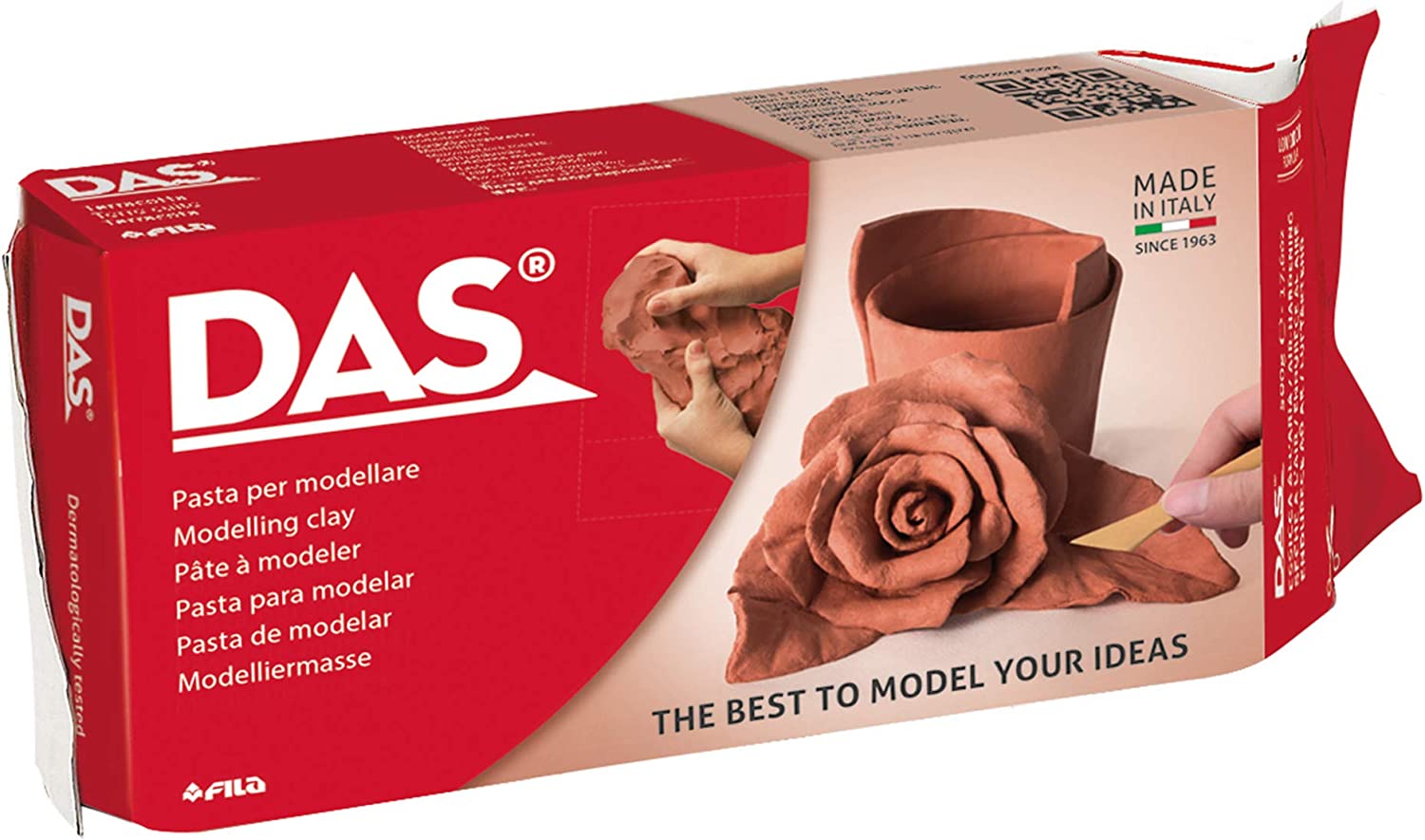 DAS Air-Hardening Modeling Clay, Block, Terra Cotta Color (387100), 1.1 Pound (1-Pack)