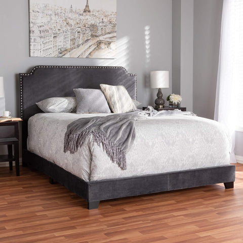 Baxton Studio Darcy Luxe and Glamour Velvet Upholstered Bed