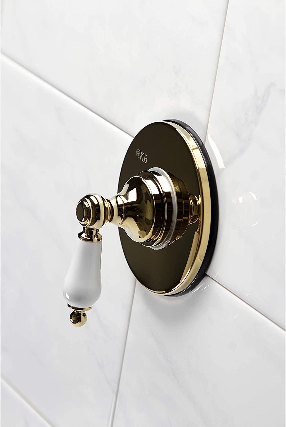 Kingston Brass KS3032PL Three-Way Diverter Valve with Trim Kit, Polished Brass