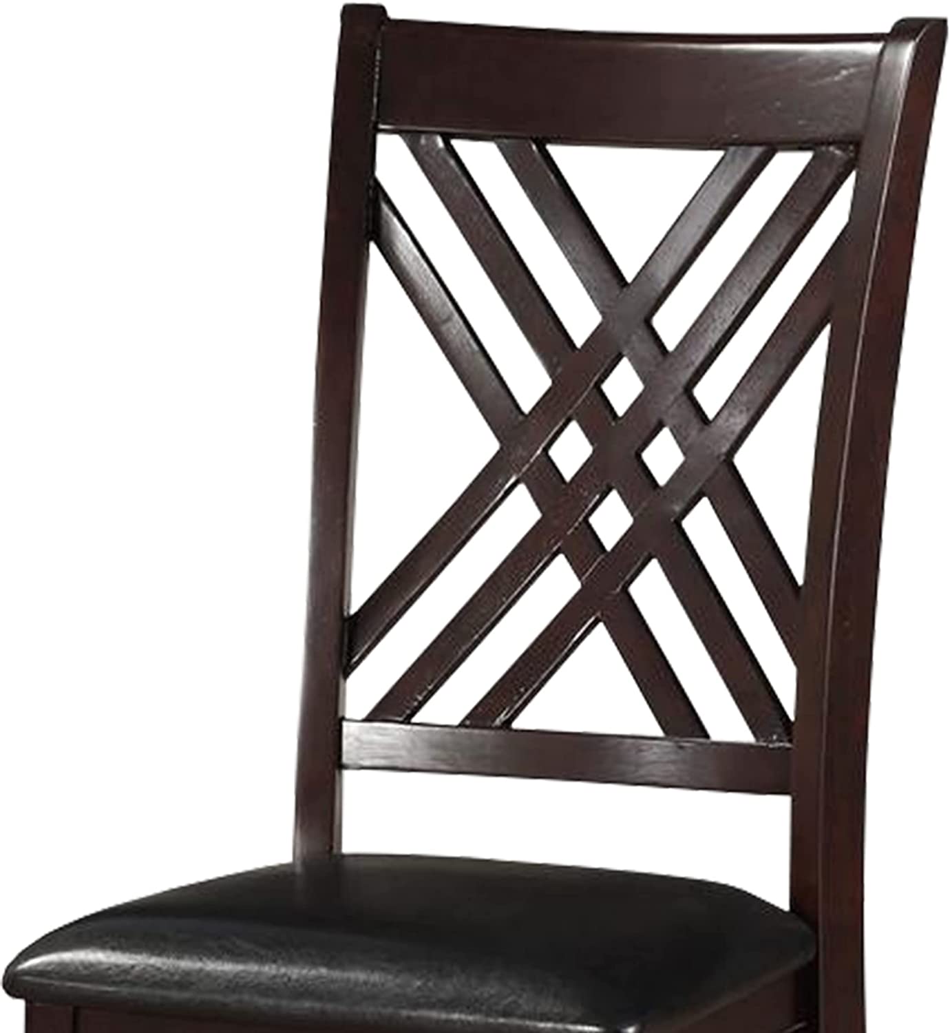 Acme Furniture Side Chair, Black PU &amp; Espresso