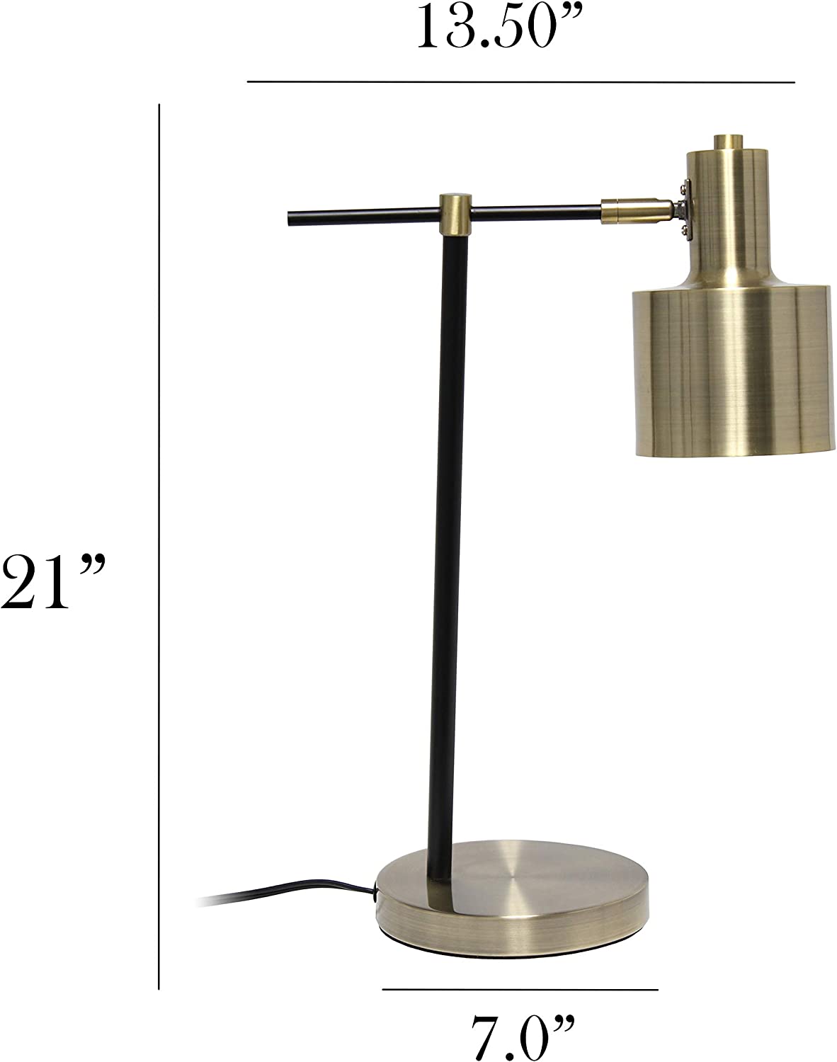Simple Designs LT2074-RGD Metal, Rose Gold Table Lamp