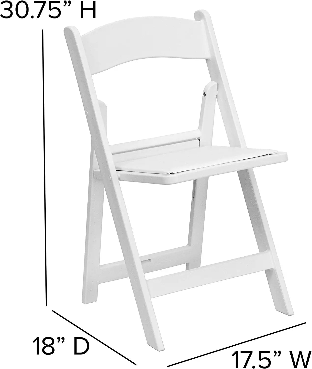 Flash Furniture Hercules√É¬¢√¢‚Ç¨≈æ√Ç¬¢ Series Folding Chair - White Resin - 2 Pack 1000LB Weight Capacity Comfortable Event Chair - Light Weight Folding Chair