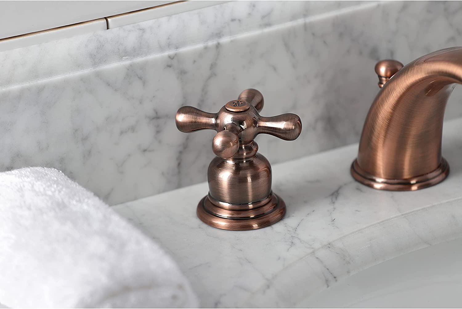 Kingston Brass KB966AX Victorian Widespread Bathroom Faucet, Antique Copper