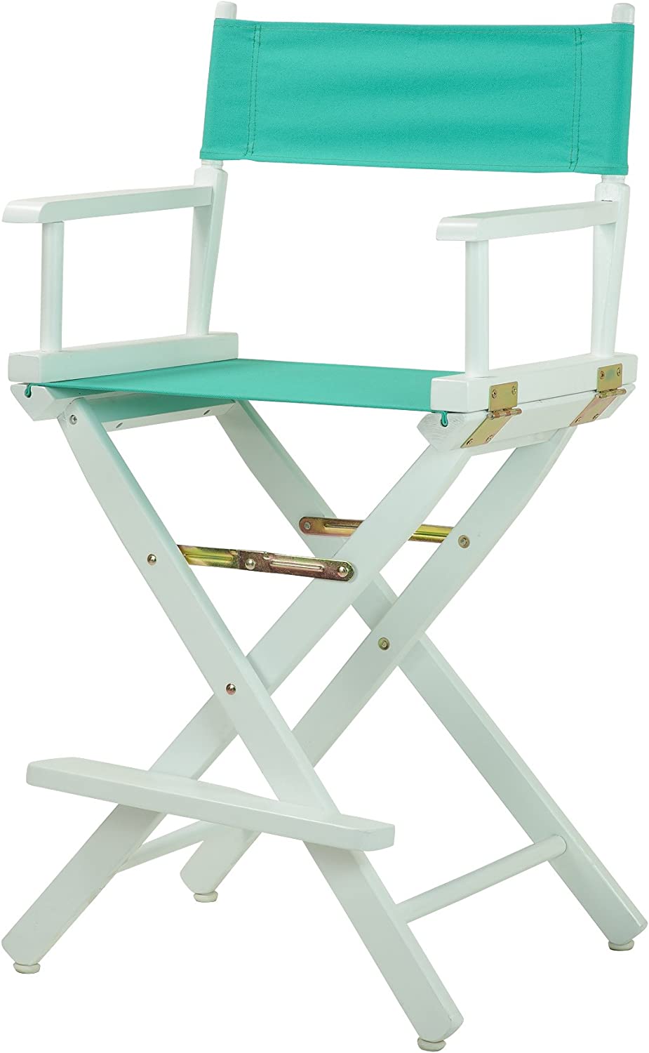 Casual Home 24&#34; Director&#39;s Chair White Frame with Teal Canvas, Counter Height