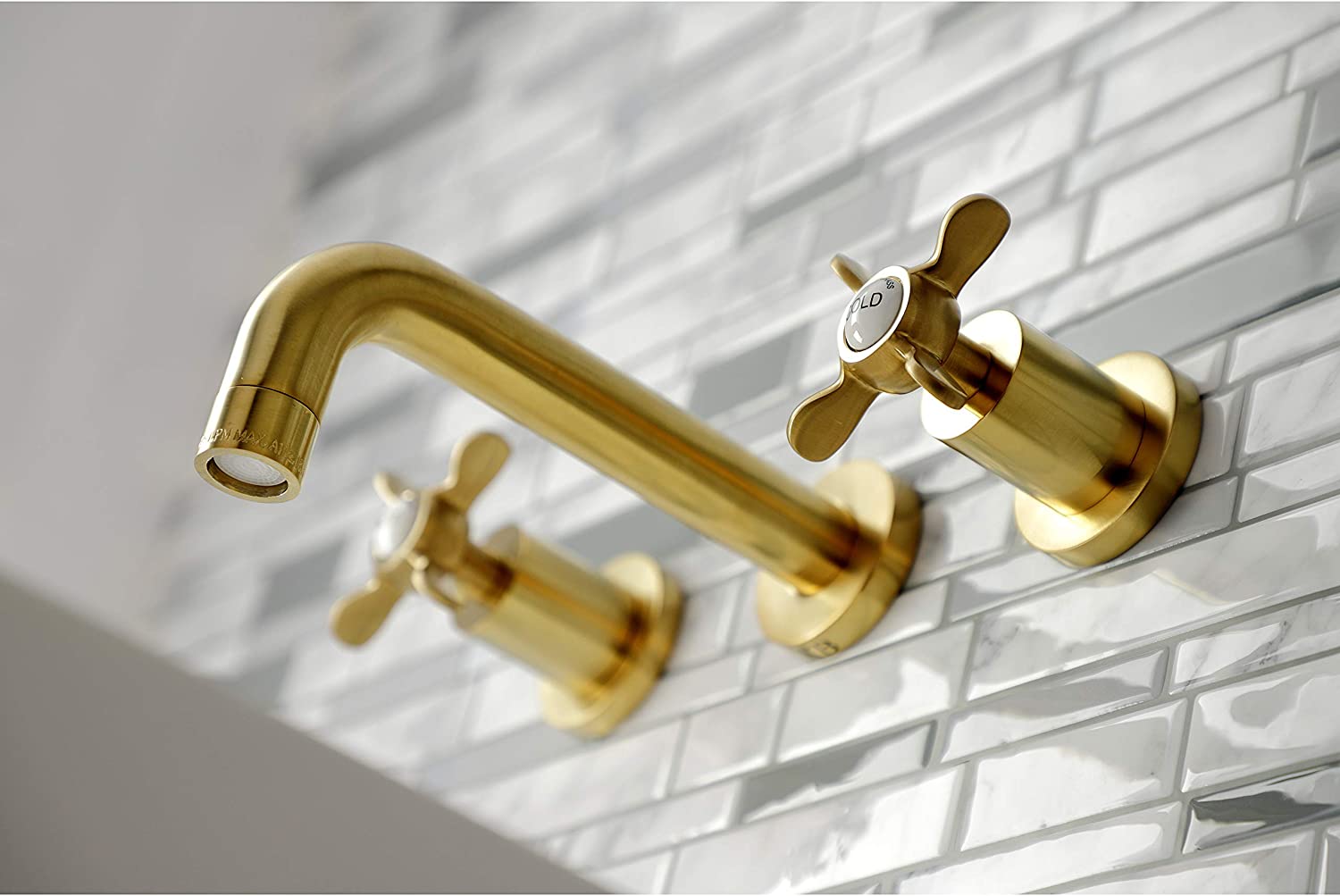 Kingston Brass KS8127BEX Essex Bathroom Faucet, Brushed Brass