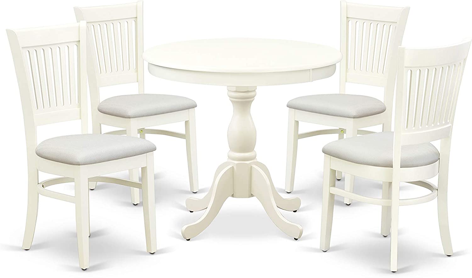 East West Furniture AMVA5-LWH-W Dining Set, Regular