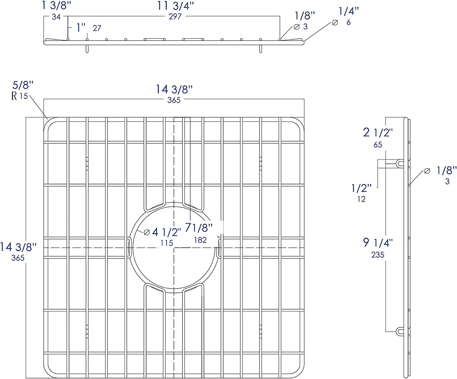 ALFI brand ABGR18S Grid, Brushed Stainless Steel