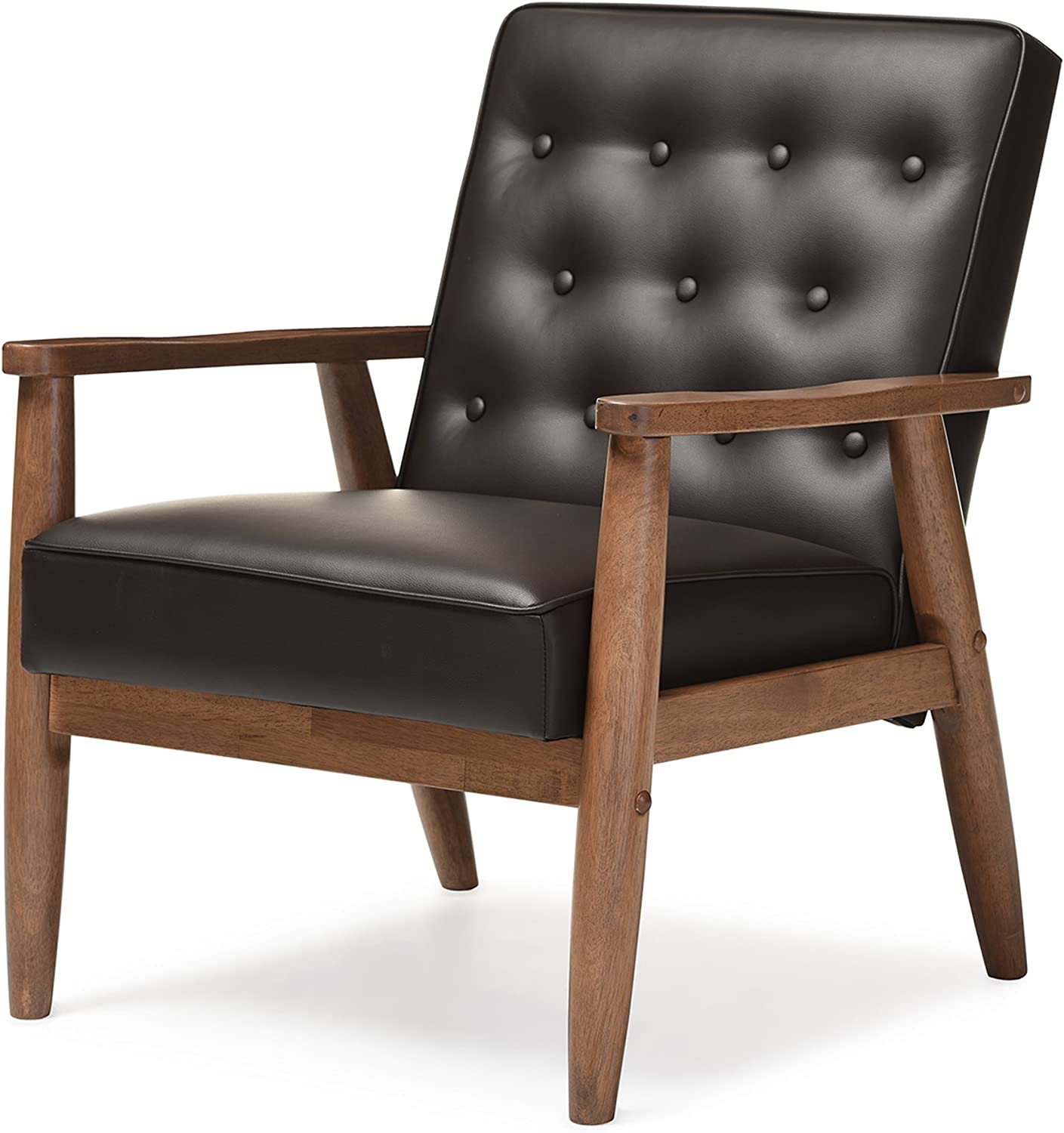 Baxton Studio BBT8013-Brown Chair armchairs, Brown