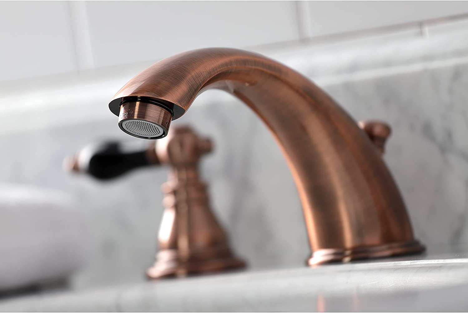 Kingston Brass KB966AKL Duchess Widespread Bathroom Faucet, Antique Copper