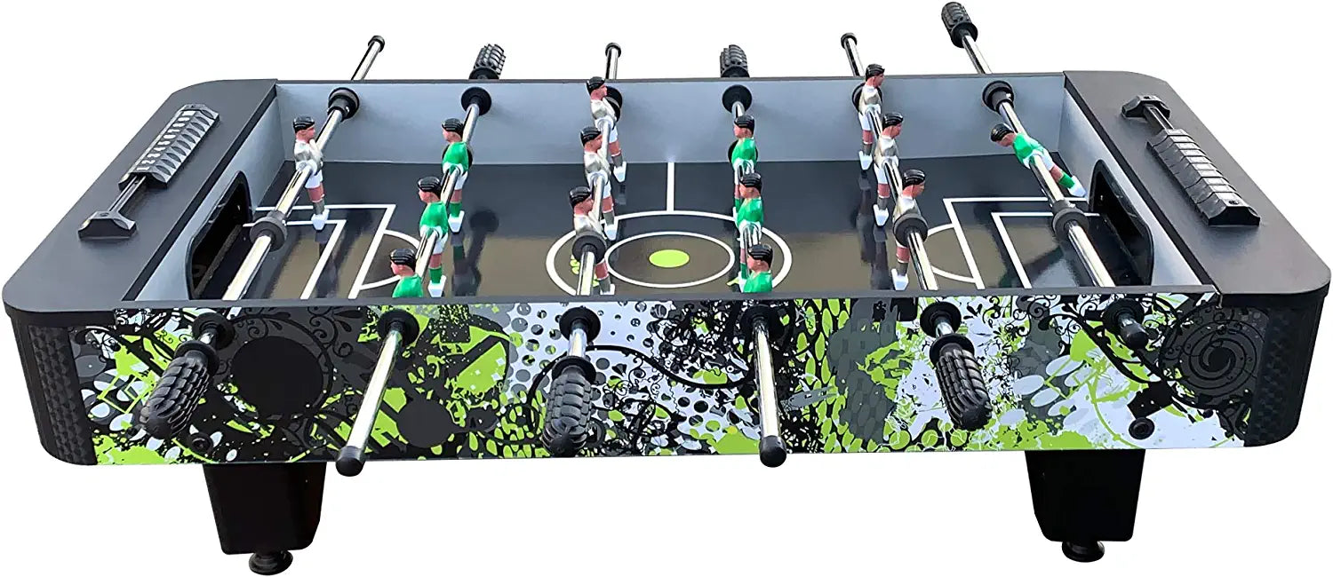 Hathaway Crossfire 38-in Tabletop Foosball Table with Mini Basketball Game, Perfect for Family Game &amp; Recreation Rooms, Black