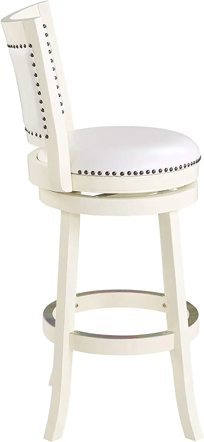 Boraam Bristol Bar Height Swivel Stool, 29-Inch, Distressed White