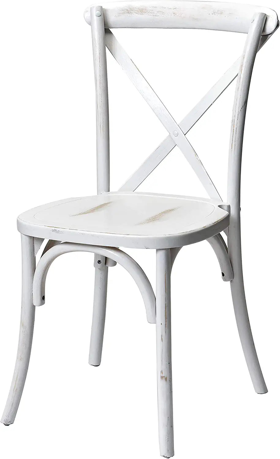 Commercial Seating Products White Wash Crossback Dining Chairs, 2-Pack