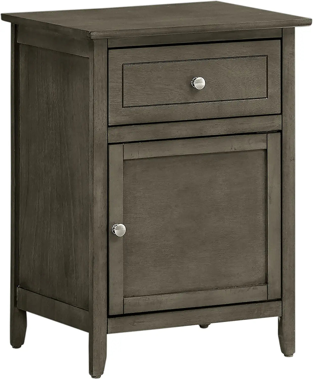 Glory Furniture 1 Drawer /1 Door Nightstand, Gray