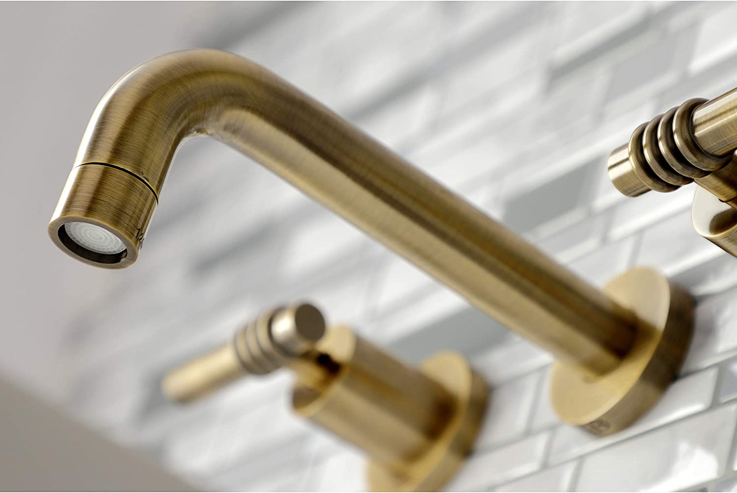 Kingston Brass KS8123ML Milano Bathroom Faucet, Antique Brass