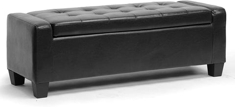 Baxton Studio Manchester Ottoman, Black