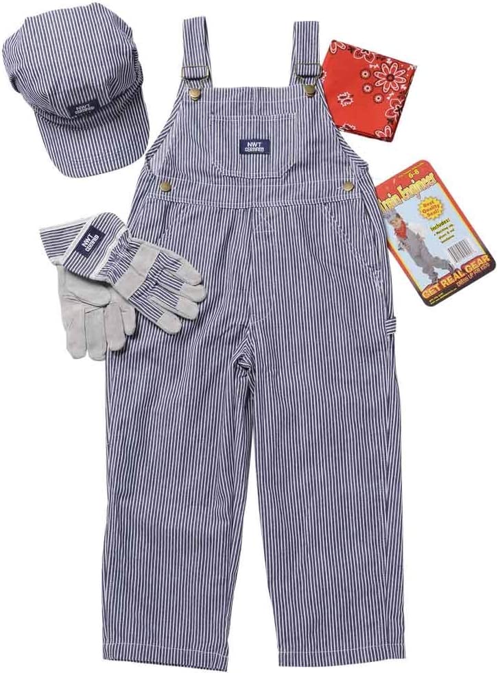 Aeromax Jr. Train Engineer Suit with Cap and Accessories, Size 8/10