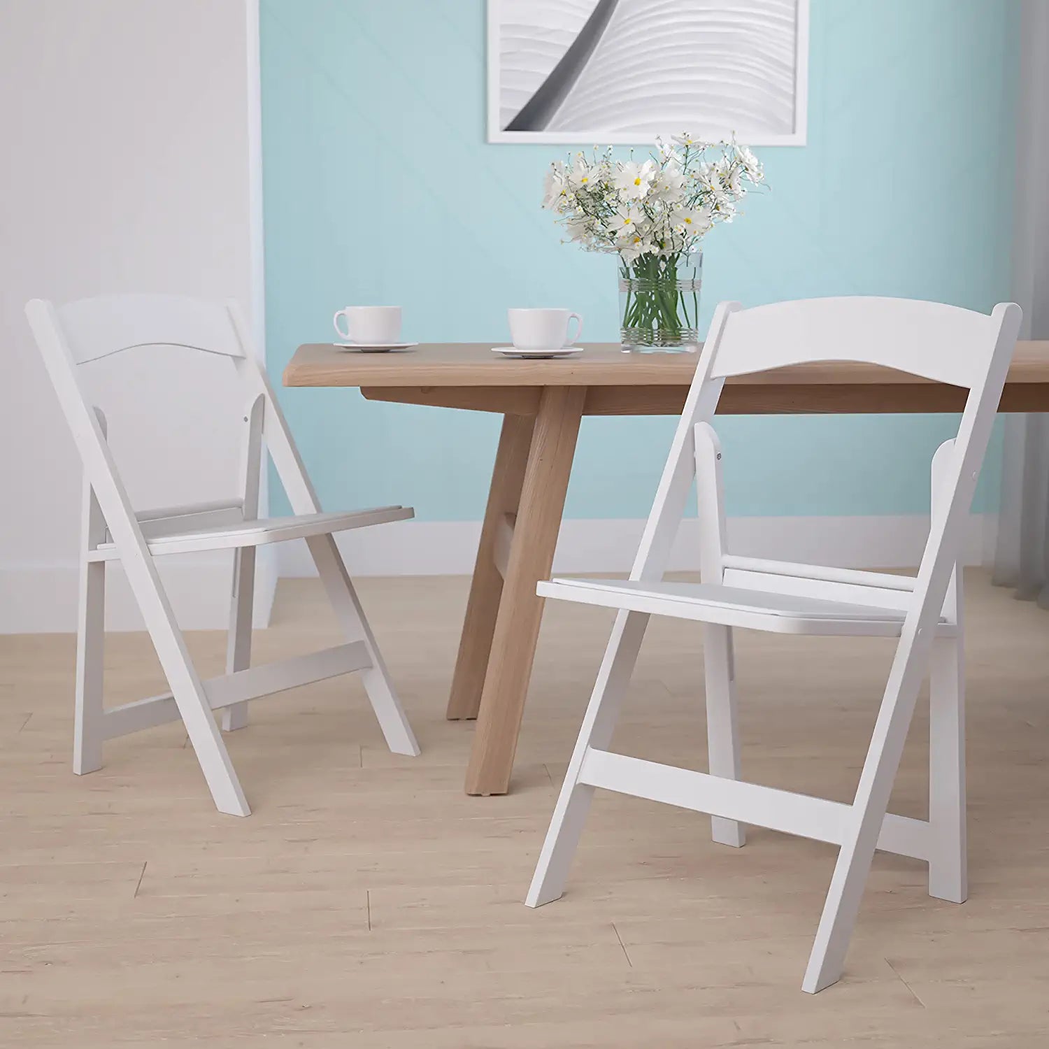 Flash Furniture Hercules√É¬¢√¢‚Ç¨≈æ√Ç¬¢ Series Folding Chair - White Resin - 2 Pack 1000LB Weight Capacity Comfortable Event Chair - Light Weight Folding Chair