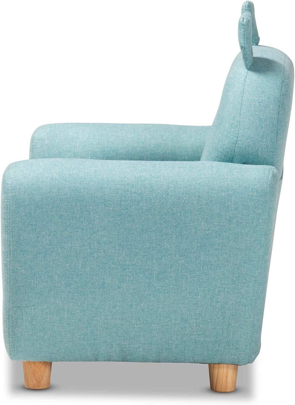 Baxton Studio Gloria Modern and Contemporary Sky Blue Fabric Upholstered Kids Armchair with Animal Ears