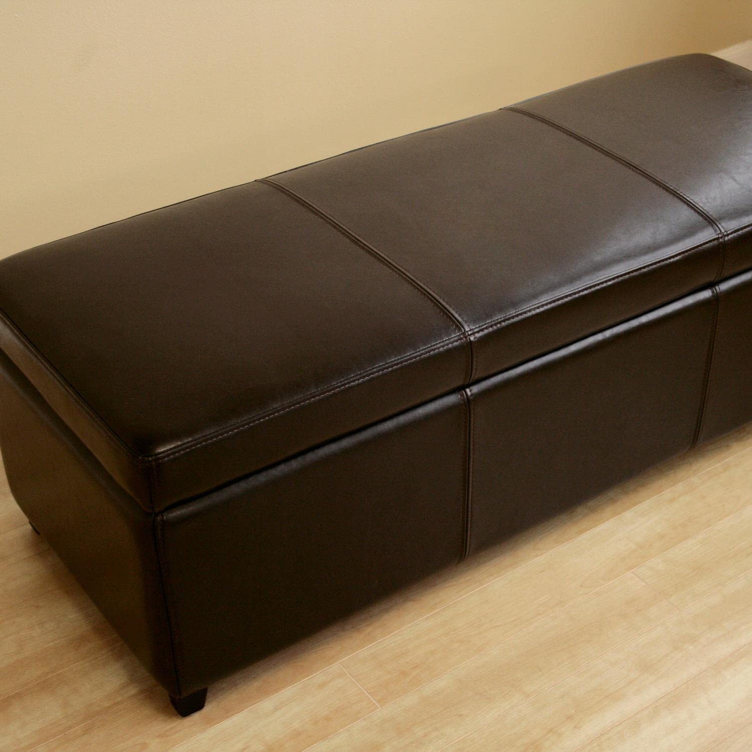 Baxton Studio OMY-161-J001 Storage-Ottomans, 18Lx47Wx16.5H, Espresso Brown