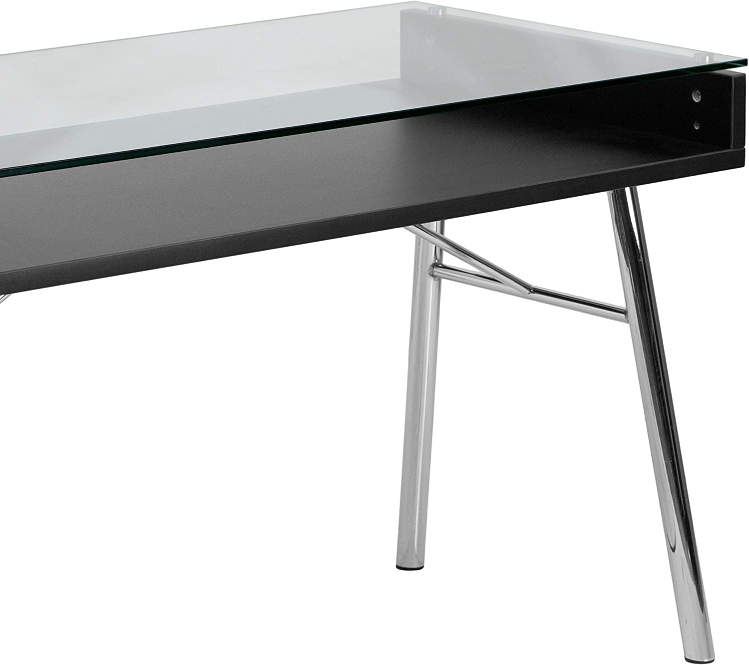 Flash Furniture Brettford Desk with Tempered Glass Top