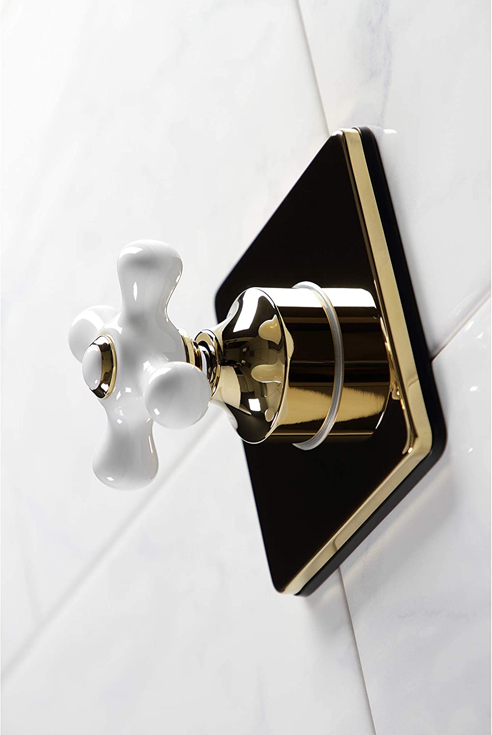 Kingston Brass KS3042PX Three-Way Diverter Valve with Trim Kit, Polished Brass